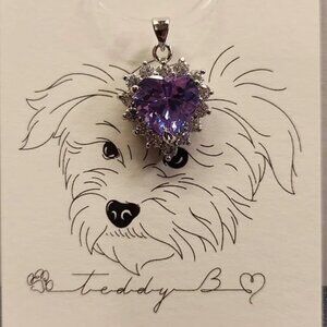 Purple Heart Shaped Pendant